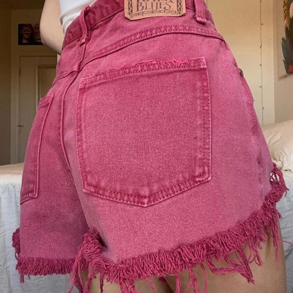 Shorts Custom distressed cannon river blues